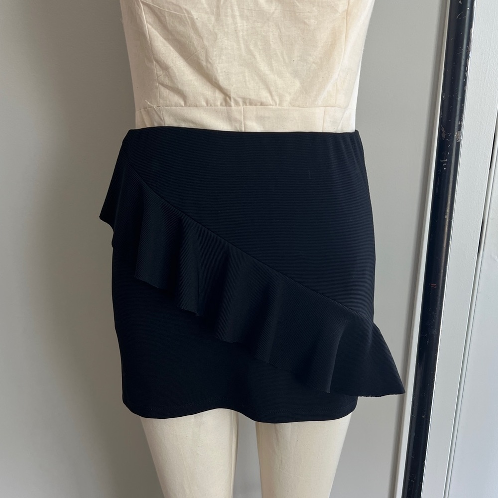 Asym Ruffle Mini Skirt